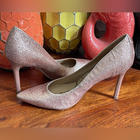 Sam Edelman Sparkly Rose Gold Glitter Pumps - Picture 4 of 10